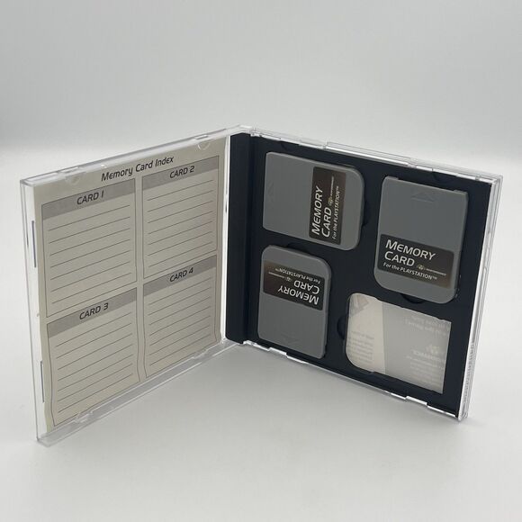 Performance Sony PlayStation 1 PS1 Memory Card Case Holder + 3 Memory Cards - Picture 4 of 7